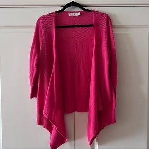 FADED GLORY - DARK PINK OPEN KNIT SWEATER